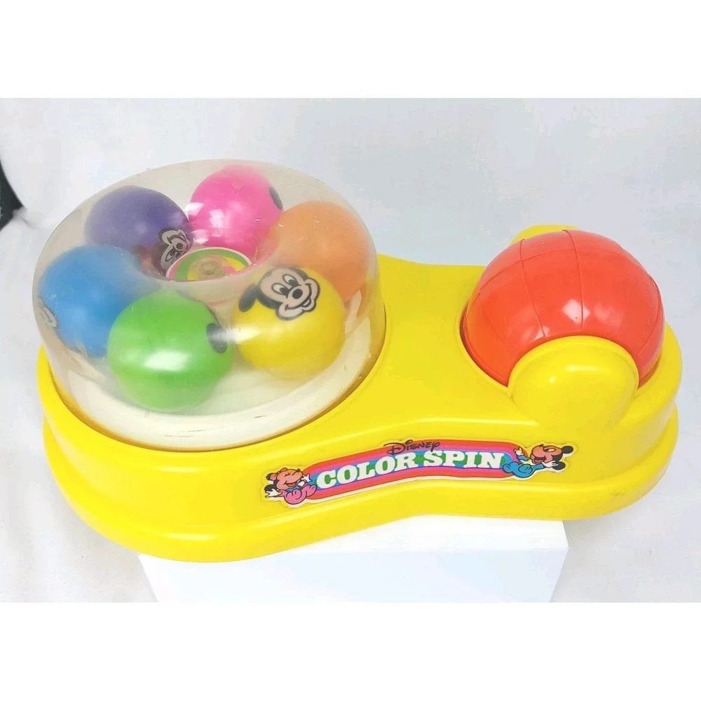 VINTAGE DISNEY COLOR SPIN‎ TOY MATTEL 1986 MICKEY MINNIE MOUSE BABY INFANT Works